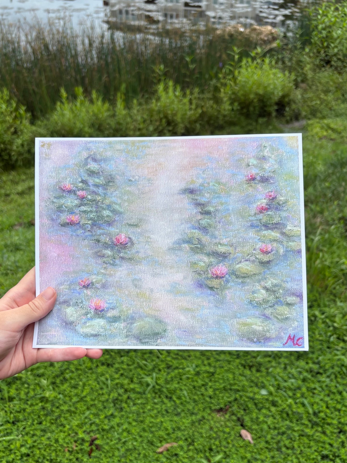 10x8 water lilies print