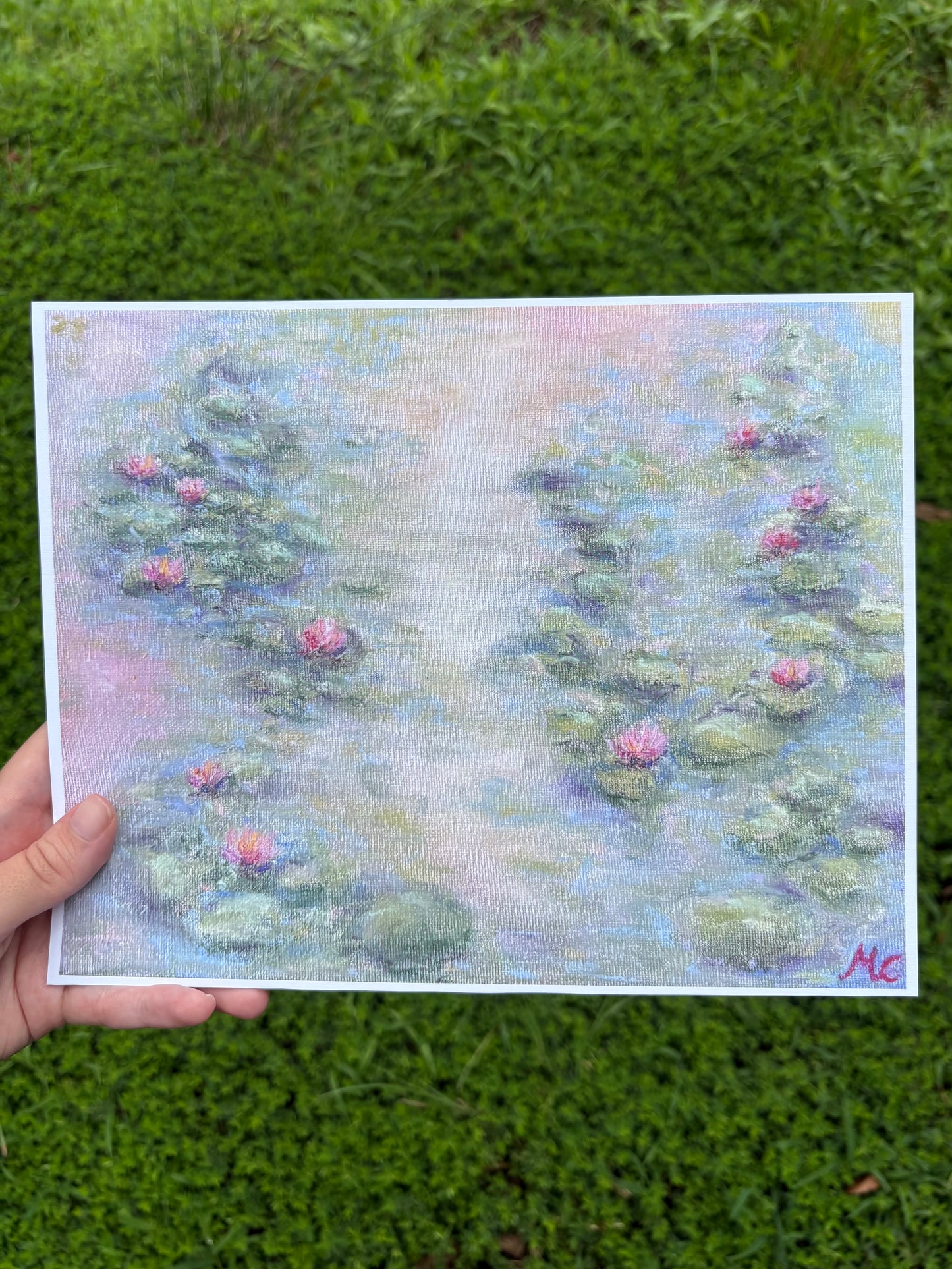10x8 water lilies print