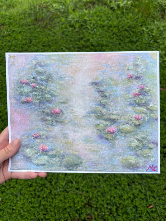10x8 water lilies print